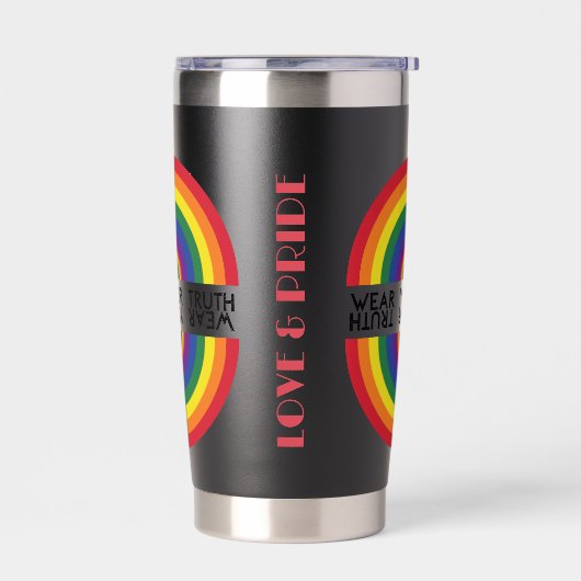 Minimaler Regenbogenbogen Moderne Farbige Aussage Thermobecher (Links)