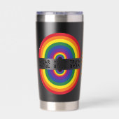 Minimaler Regenbogenbogen Moderne Farbige Aussage Thermobecher (Rückseite)