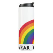 Minimaler Regenbogenbogen Moderne Farbige Aussage  Thermosbecher (Nach links gedreht)