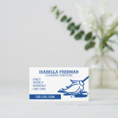 Minimaler Reinigungsservice für blaue und weiße Zi Visitenkarte (Stehend Vorderseite)