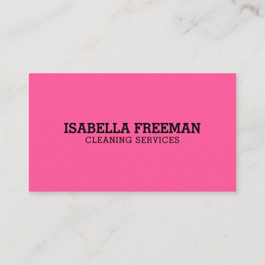 Minimaler Reinigungsservice für Schwarz-Rosa-Zimme Visitenkarte (Rückseite)
