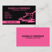 Minimaler Reinigungsservice für Schwarz-Rosa-Zimme Visitenkarte (Vorne/Hinten)