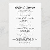 Minimaler Retro-Beerdigungsauftrag Programm (Rückseite)