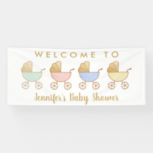 Minimaler Retro Carriage Parade Baby Dusche Willko Banner