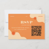 Minimaler Retro-farbiger Sommer Hochzeit QR Code RSVP Karte (Vorderseite)