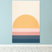 Minimaler Retro-Sonnenuntergang - neutral Leinwanddruck (Insitu (Holzboden))