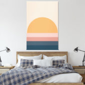 Minimaler Retro-Sonnenuntergang - neutral Leinwanddruck (Insitu (Schlafzimmer))