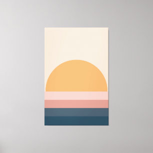 Minimaler Retro-Sonnenuntergang - neutral Leinwanddruck