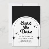 Minimaler Retrobogen Schwarz und Weiß Save the Dat Save The Date (Vorderseite)