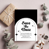 Minimaler Retrobogen Schwarz und Weiß Save the Dat Save The Date