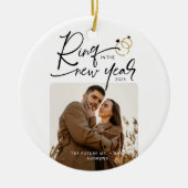 Minimaler Ring in der Neujahrsweihnacht der Verlob Keramik Ornament (Vorne)