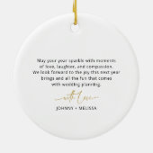 Minimaler Ring in der Neujahrsweihnacht der Verlob Keramik Ornament (Hinten)