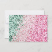 Minimaler Rosa Glitter-Stil Dankeskarte (Rückseite)