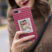 Minimaler rosa Hintergrund hinzufügen Foto und Tex Case-Mate iPhone Hülle