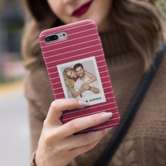 Minimaler rosa Hintergrund hinzufügen Foto und Tex Case-Mate iPhone Hülle