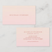 Minimaler Rosa Pfirsichpfirsichfarben Chic Visitenkarte (Vorne/Hinten)