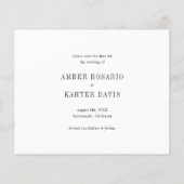 Minimaler Rosa Schriftart Save the Date einfach (Rückseite)