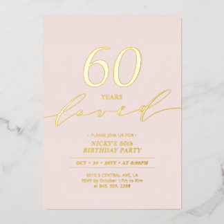 Minimaler Rosa und Gold Meile Geburtstag Folieneinladung
