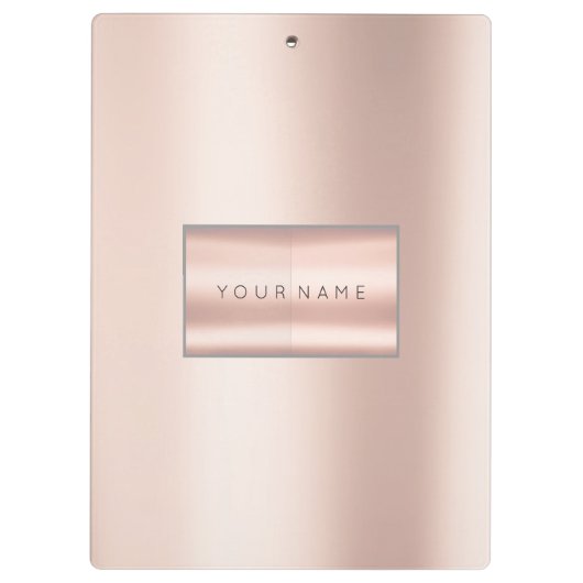 Minimaler Rosengoldbläser mit Peak Blush Klemmbrett (Rückseite)