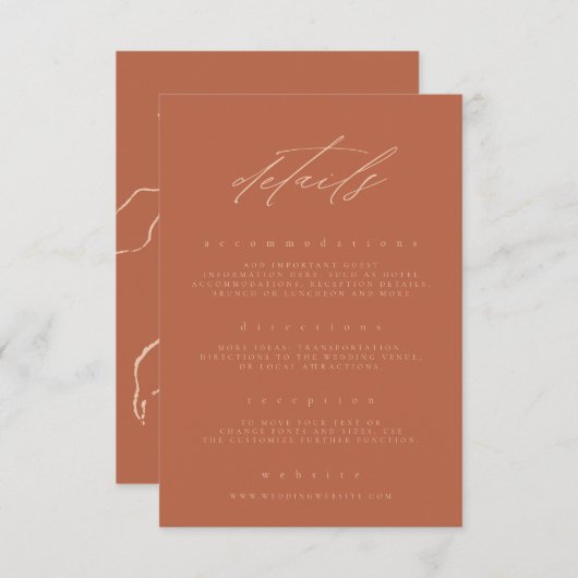 Minimaler Rostpfirsich Feine Kunst Blumenzwiebeln Begleitkarte (Vorne/Hinten)