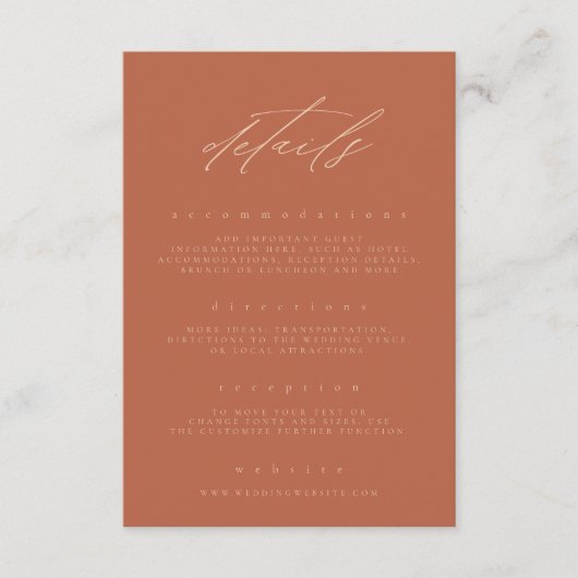 Minimaler Rostpfirsich Feine Kunst Blumenzwiebeln Begleitkarte (Vorderseite)