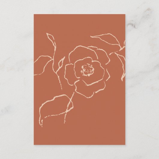 Minimaler Rostpfirsich Feine Kunst Blumenzwiebeln Begleitkarte (Rückseite)