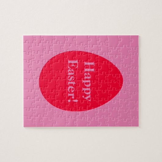 Minimaler Rot-Rosa-Ei-Osterpuzzle Puzzle (Horizontal)