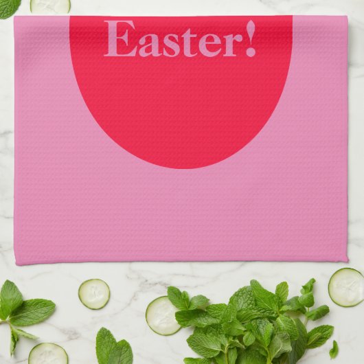 Minimaler Rot-Rot-Rosa-Eizelle Osterzeit Geschirrtuch (Gefaltet)