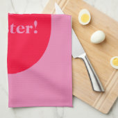 Minimaler Rot-Rot-Rosa-Eizelle Osterzeit Geschirrtuch (Viertel Falte)