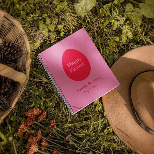 Minimaler Rot-Rot-Rosa-Eizelle Osterzeit Notizblock