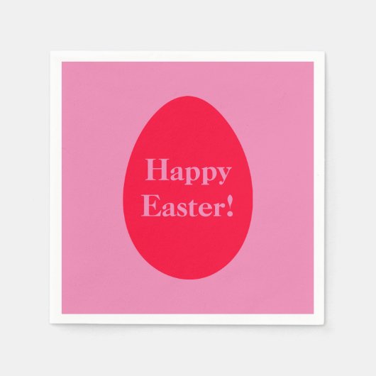 Minimaler Rot-Rot-Rosa-Eizelle Osterzeit Serviette (Vorderseite)