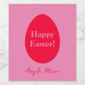 Minimaler Rot-Rot-Rosa-Eizelle Osterzeit Weinetikett (Einzelnes Label)