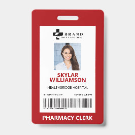 Minimaler Roter Rahmen Medizinische Foto-ID und Lo Ausweis