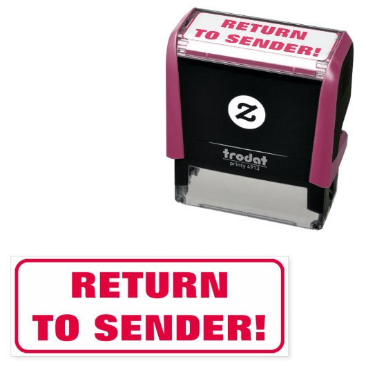 Minimaler "RÜCKKEHR ZUM SENDER"! Briefmarke Permastempel (Beispiel)