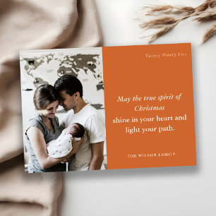 Minimaler Rustikaler 1 Foto Rust Dusky Weihnachtsg Feiertagskarte