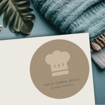 Minimaler Rustikaler Black Kraft Koch Hat Catering