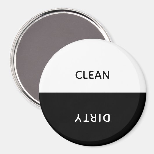 Minimaler sauberer Geschirrspüler Schild Magnet (Vorderseite/Rückseite)