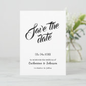 Minimaler SAVE THE DATE kalligrafischer Text Einla Einladung (Stehend Vorderseite)