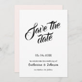 Minimaler SAVE THE DATE kalligrafischer Text Einla Einladung (Vorne/Hinten)