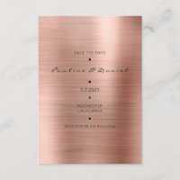 Minimaler Save the Date rosa Rose Gold Cooper