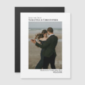 Minimaler Save the Date vertikaler Foto Weißgrad Magnetkarte (Vorne/Hinten)