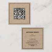 🗂️ Minimaler Scan-Code QR Quadratische Visitenkarte (Vorne/Hinten)