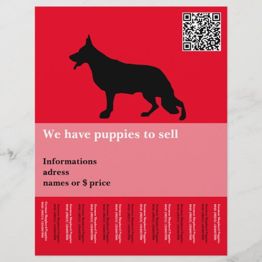 Minimaler Schäferhund personalisiert Flyer (Vorne)