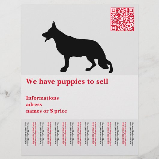 Minimaler Schäferhund personalisiert Flyer (Vorne)