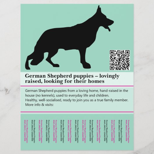 Minimaler Schäferhund personalisierter Flyer (Vorne)