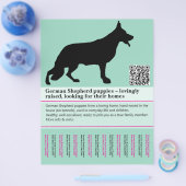 Minimaler Schäferhund personalisierter Flyer (Einzeln)