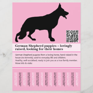 Minimaler Schäferhund personalisierter Flyer