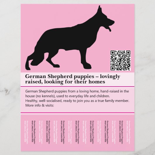Minimaler Schäferhund personalisierter Flyer (Vorne)