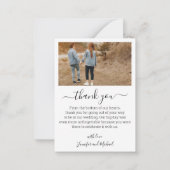 minimaler schlichter Dank 4 Fotos Collage Hochzeit Mitteilungskarte (Rückseite)