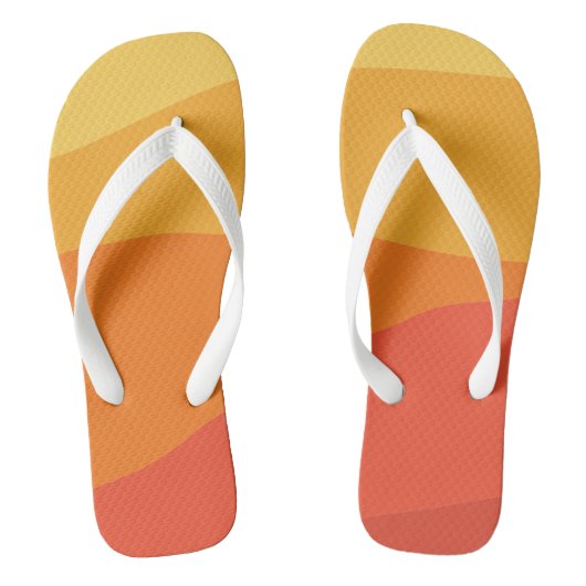 Minimaler schlichter, gelber Orangensommer Badesandalen (Fußbett)